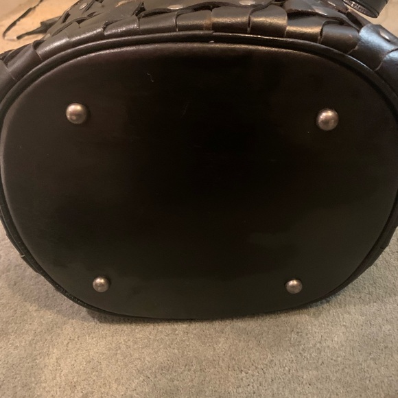 Patricia Nash Black Woven Leather Tote Bag - Picture 3 of 5